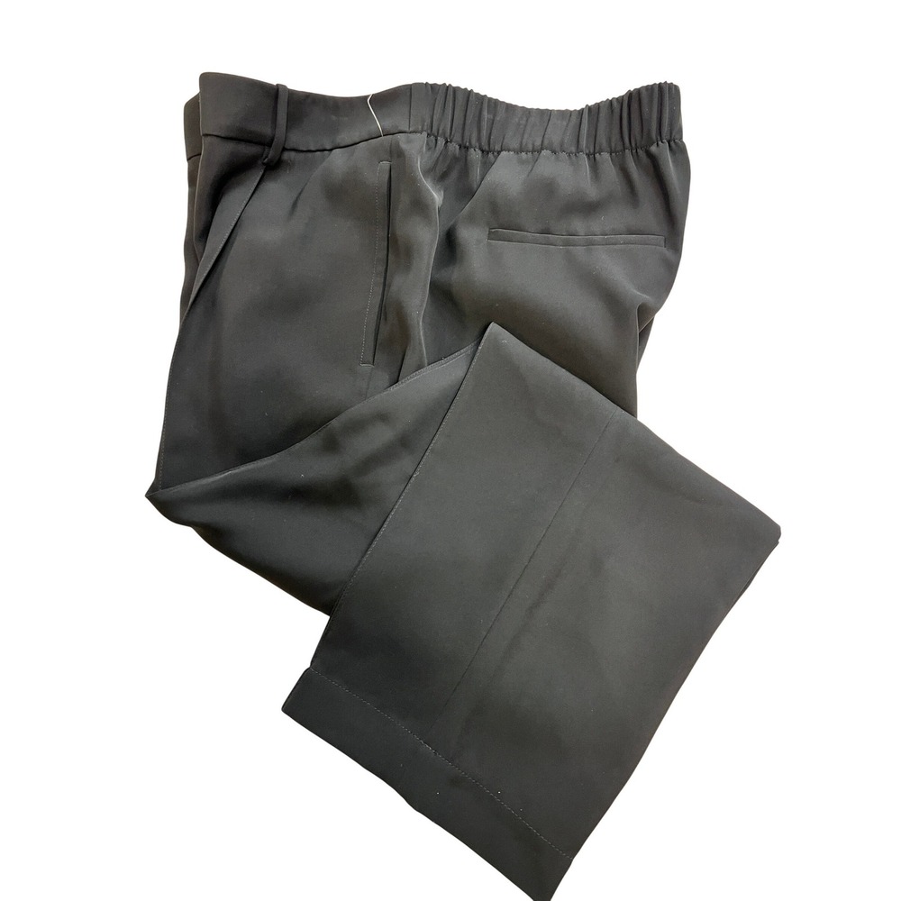 Vince Pleated Pull-On Pants Womens‎ XL Black NWT V654121775 Elastic Waist Luxury